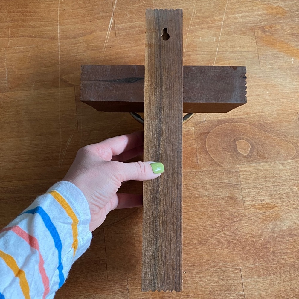Vintage Wooden Crucifix Sick Call Kit with Gold Accents - Picture 11 of 16